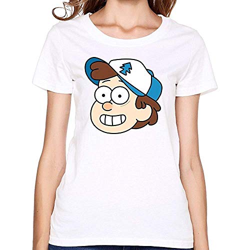 PwertkB Women's Gravity Falls Cartoon Dipper Mabel Alex Hirsch Round Neck T-Shirt Size:XXL