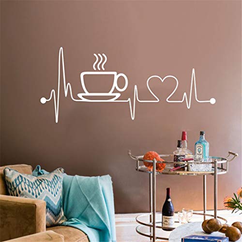 Pwtchenty Pegatinas De Pared Gran Taza Café Creativo Venta Caliente CafeteríA DecoracióN La Cocina Tallada Muro MóVil Fijado Con Decorativa Ventana (1pc, blanco)
