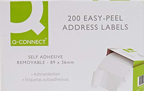 Q-Connect - Etiquetas adhesivas para direcciones (rollo de 200 unidades)