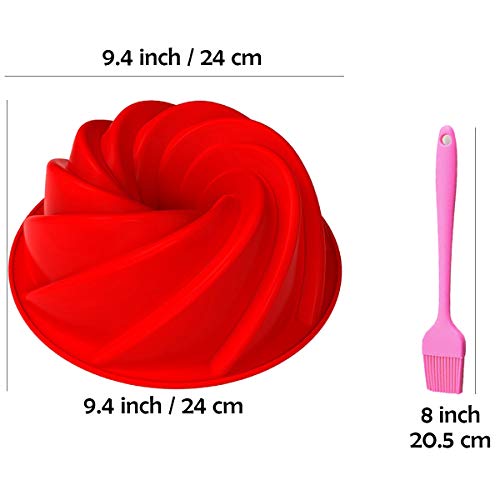 QAQGEAR Molde para molde para pasteles en espiral, antiadherente, de silicona, redondo, para hornear, ideal para fiestas, vacaciones para mousse, brownie de chocolate gasa tarta de queso fondant