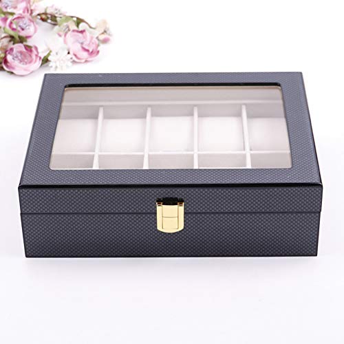 QAQWER Caja De Almohada para Organizador De Caja De Reloj, Pintura para Hornear De Fibra De Carbono De Alto Grado 12 Caja De Reloj Caja De Almacenamiento De Joyas De Regalo