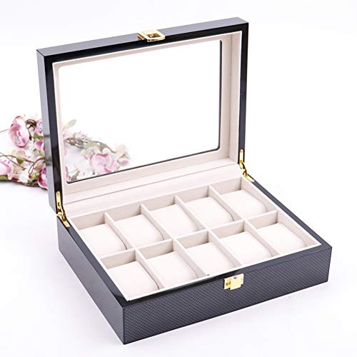 QAQWER Caja De Almohada para Organizador De Caja De Reloj, Pintura para Hornear De Fibra De Carbono De Alto Grado 12 Caja De Reloj Caja De Almacenamiento De Joyas De Regalo