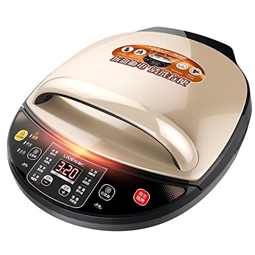 Qazwsxedc para la Cocina Automática de Doble eléctrico de calefacción domésticos Recipiente for Hornear la Torta de panqueque máquina eléctrica Clang (Oro) ZYS (Color : Gold)