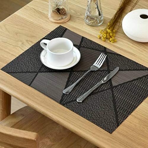 Qazwsxedc para la Cocina SHL 6PCS Creativo Respetuoso del Medio Ambiente Simple Tabla Mats Taza de café cojín, Tamaño: 30x45cm (Negro) (Color : Brown)
