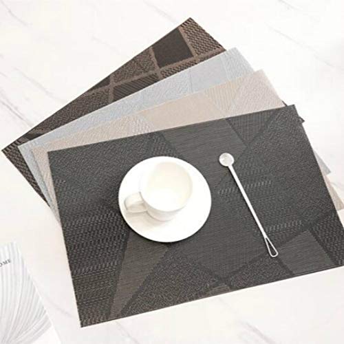Qazwsxedc para la Cocina SHL 6PCS Creativo Respetuoso del Medio Ambiente Simple Tabla Mats Taza de café cojín, Tamaño: 30x45cm (Negro) (Color : Brown)