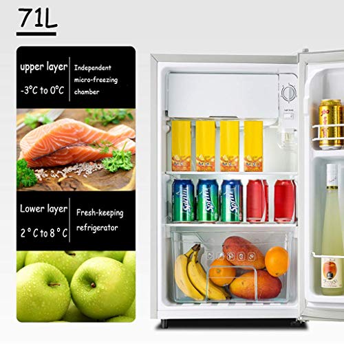 QCYSK Mini-refrigerador 71L Nevera bajo mostrador con Compartimento Enfriador Cubierto - Máquina de Almacenamiento de Alimentos para Bebidas pequeñas para Oficina, Dormitorio o apartamento c