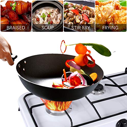 Qdreclod Camping Cocina de Gas 3 Quemadores con Tapa, Quemadores de Cocina de Gas a Prueba de Viento Al Aire Libre,Apta para Macetas de Miferentes Diámetros