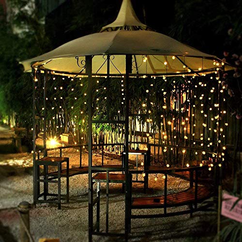 Qedertek Guirnaldas Luces Exterior Solar, Cadena de Bola Cristal Luz para Exterior, 9M 50 LED, Guirnalda Luminosa Impermeable, Luces Decoración para Jardín, Casa, Bodas, Jardine (Blanco Calido)