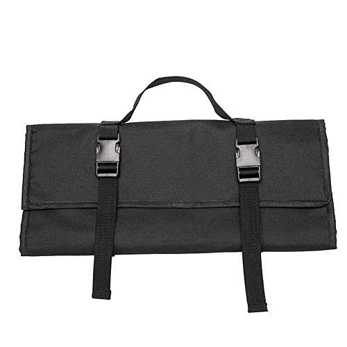 QEES - Rollo de cuchillo de chef, 27 ranuras para cuchillos con asa, tela Oxford duradera para cuchillos de cocina, estuche de almacenamiento para herramientas de viaje