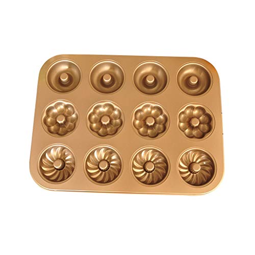 QFF Moldes Molde Antiadherente Donut Pan 12 Copa Pastel Redondo Antiadherente for Hornear pastelería Donut Donut Molde for Hornear de Bricolaje