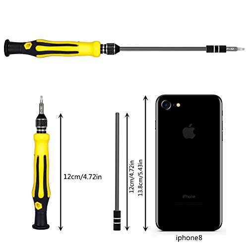 QH-Shop Juego de Destornilladores, Set de Destornillador 45in 1 Kit de Herramientas con Pinzas y Eje de Extensión para Teléfonos PC Dispositivos Electrónicos de Mantenimiento Electrónico