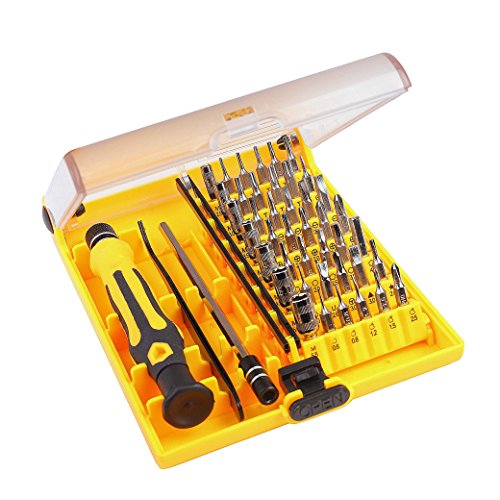 QH-Shop Juego de Destornilladores, Set de Destornillador 45in 1 Kit de Herramientas con Pinzas y Eje de Extensión para Teléfonos PC Dispositivos Electrónicos de Mantenimiento Electrónico
