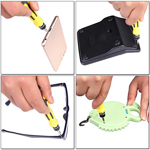 QH-Shop Juego de Destornilladores, Set de Destornillador 45in 1 Kit de Herramientas con Pinzas y Eje de Extensión para Teléfonos PC Dispositivos Electrónicos de Mantenimiento Electrónico