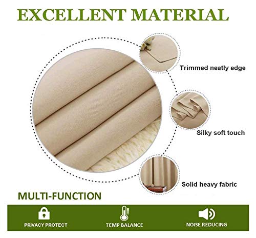 QHDIK Cortinas Opacas Térmicas Polla Cortinas Salón Opacas con Ollaos 2 Piezas para Dormitorio Oficina Reduccion Ruido Proteccion Intimidad 2X 117x 183 cm(An x Al)