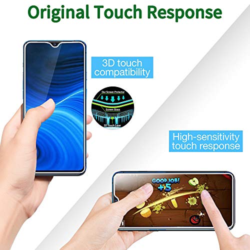 QHOHQ Protector de Pantalla para Realme X2 Pro, [3 Piezas] [Dureza 9H] Sin Burbujas HD Transparente Anti-Arañazos Cristal Templado