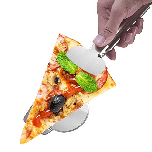 Qiajie Acero Inoxidable 4 en 1 Cortador de Pizza Pizza Portable de la Torta del Rodillo Pala máquina de Cortar de la Cocina del hogar