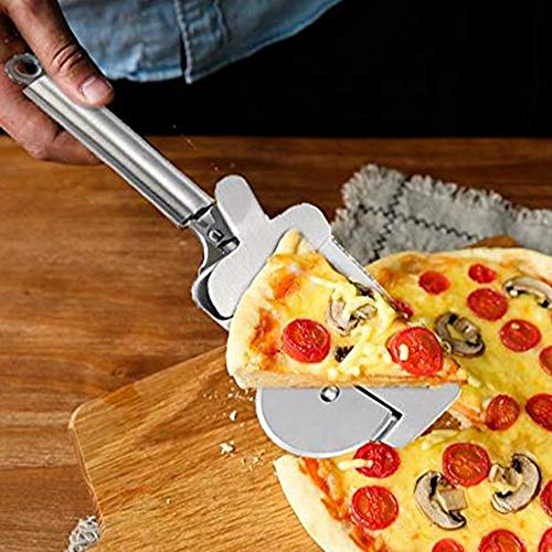 Qiajie Acero Inoxidable 4 en 1 Cortador de Pizza Pizza Portable de la Torta del Rodillo Pala máquina de Cortar de la Cocina del hogar