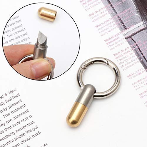 QIANGU Llavero, Cortador de unboxing de Acero Inoxidable Llavero de cápsula Afilada Herramienta de Corte pequeña Llavero