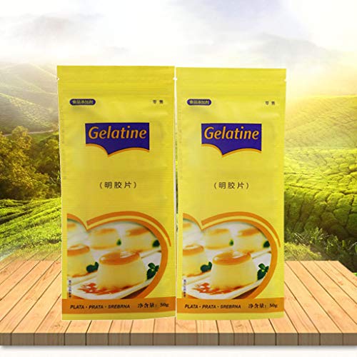 QIANGU Tabletas de gelatina, 20 Hojas Grandes de Hojas de Plata Halal Gelatina Carne de gelatina Hojas para Hornear Mezcla
