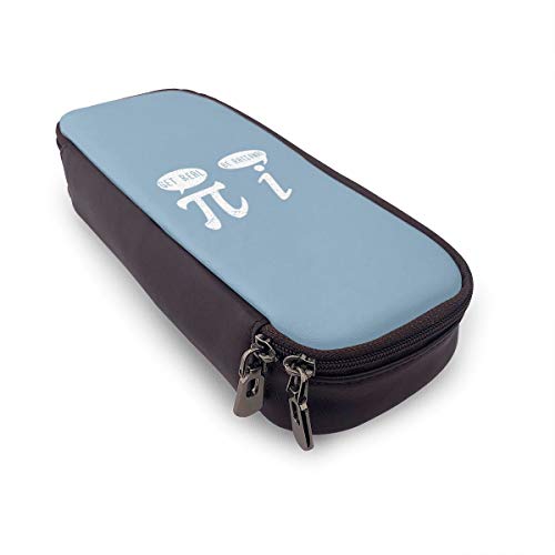 Qichuang Be Rational - Estuche de Piel sintética con Cremallera para lápices y artículos de papelería para niñas y niños, Negro, Talla única