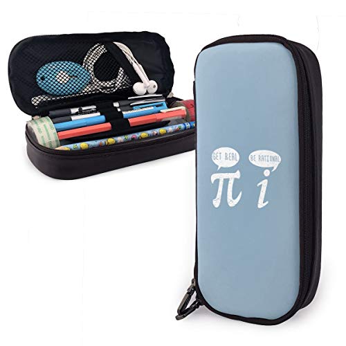 Qichuang Be Rational - Estuche de Piel sintética con Cremallera para lápices y artículos de papelería para niñas y niños, Negro, Talla única
