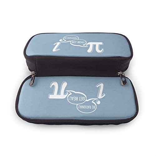 Qichuang Be Rational - Estuche de Piel sintética con Cremallera para lápices y artículos de papelería para niñas y niños, Negro, Talla única