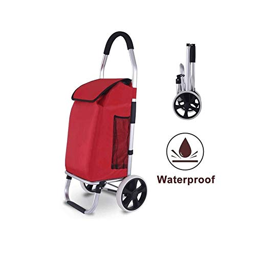 QILO Carrito de la Compra Carrito de Compras Plegable Impermeable con Bolsa Desmontable y diseño Plegable, Ligero y portátil