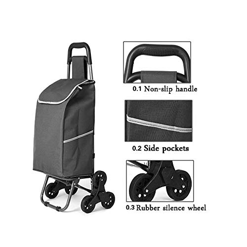 QILO Carro de Compras Carro multifunción Plegable multifunción, Asiento Incorporado, Carro de Compras portátil for Escalar Tough