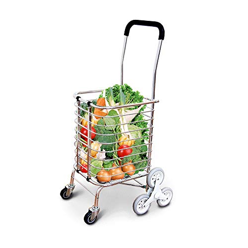 QILO Carro de Compras de Gran Capacidad, Carro Plegable de aleación de Aluminio Carro Plegable portátil Bolsa Impermeable Desmontable Carro de Compras Plegable