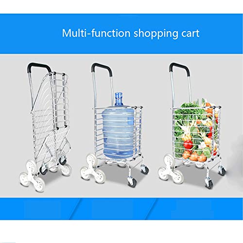 QILO Carro de Compras de Gran Capacidad, Carro Plegable de aleación de Aluminio Carro Plegable portátil Bolsa Impermeable Desmontable Carro de Compras Plegable