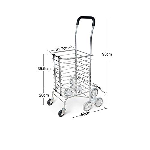 QILO Carro de Compras de Gran Capacidad, Carro Plegable de aleación de Aluminio Carro Plegable portátil Bolsa Impermeable Desmontable Carro de Compras Plegable