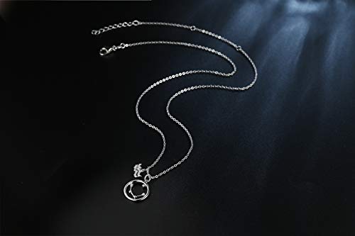 Qings Acuario Constelación Collar Signo del Zodiaco Símbolo Disco Colgante Cadena de Ajustable Collares
