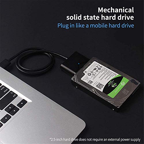 QINGTIAN Cable SATA a USB 3.0,Cable convertidor de Adaptador USB 3.0 a Sata,para 2.5 3.5 SSD HDD Soporte de Controlador de Unidad de Disco Duro UASP