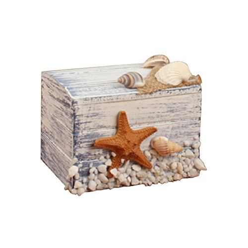 qinlee Océano Serie de madera caja joyero caja de caja de bombones pequeñas joyas Cumpleaños Aniversario Regalo Buzón para Unisex, Madera, style 3, 7.3 * 5.5 * 5.2cm