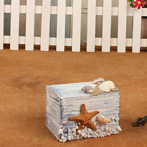 qinlee Océano Serie de madera caja joyero caja de caja de bombones pequeñas joyas Cumpleaños Aniversario Regalo Buzón para Unisex, Madera, style 3, 7.3 * 5.5 * 5.2cm