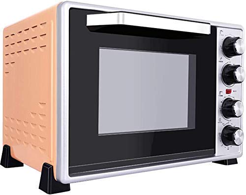 Qinmo Horno eléctrico, Bandeja de horno de múltiples funciones de sobremesa Horno eléctrico que incluye giratoria Tenedor soporte giratorio Tenedor de escoria bandeja 40L Rosa (Color: Rojo), Color: Ro