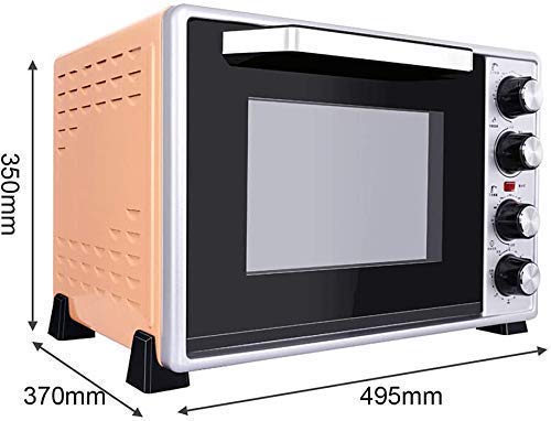 Qinmo Horno eléctrico, Bandeja de horno de múltiples funciones de sobremesa Horno eléctrico que incluye giratoria Tenedor soporte giratorio Tenedor de escoria bandeja 40L Rosa (Color: Rojo), Color: Ro