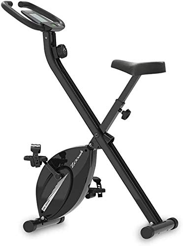 Qinmo Pedal de Bicicleta de Ejercicios bajo Techo, Control de la Bicicleta magnética Cubierta de Asiento Ajustable Plegable los Deportistas Bicicleta estática (Color : Black)