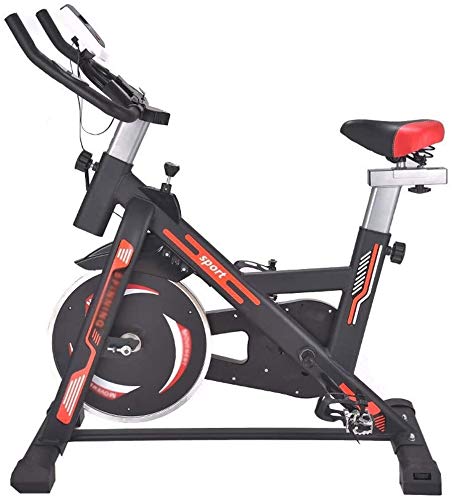 Qinmo Profesional Cubierta Deportes de Bicicletas Casa Equipo de la Aptitud cómodo Asiento de Bicicleta de Gimnasio con bajo Nivel de Ruido Sistema de Correa de transmisión (Color : Red)