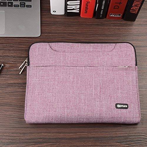 Qishare 15.6 16 Pulgadas Multifuncional portátil Hombro Bolsa maletín portátil de Ordenador portátil Caso Portador de la Ordenador portátil Messenger Caso(15.6 16 Pulgadas, Líneas púrpuras)
