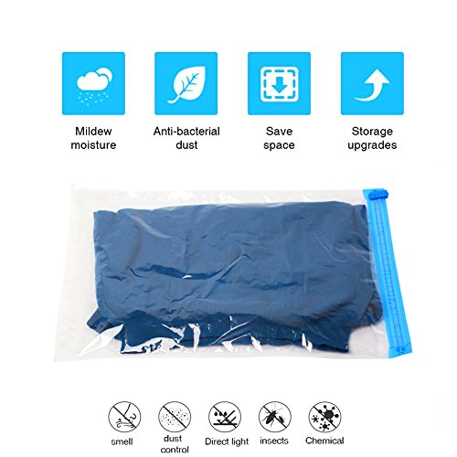 Qliver 8pcs unidades Bolsas al vacío para ropa edredones almohadillas Ahorro de espacio y viaje Bolsa Almacenaje al Vacío