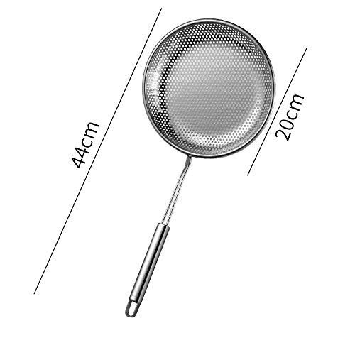 QLSN Colador Acero Inoxidable Malla Fina, Tamizar Tamices Strainer Pasta Colander Cocina Cedazos,Cocina con Filtro De Cuchara para Fugas. 20 Centímetros