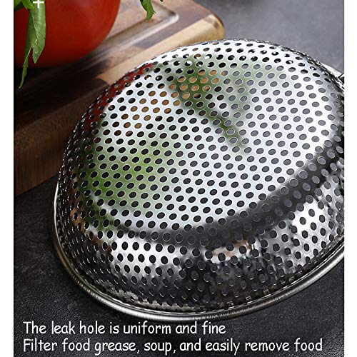QLSN Colador Acero Inoxidable Malla Fina, Tamizar Tamices Strainer Pasta Colander Cocina Cedazos,Cocina con Filtro De Cuchara para Fugas. 20 Centímetros