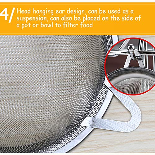 QLSN Colador Acero Inoxidable Malla Fina, Tamizar Tamices Strainer Pasta Colander Cocina Cedazos,Colador De Filtro Exprimidor De Leche De Soja Mini Cuchara para Fugas 2 Uds.   Verde.
