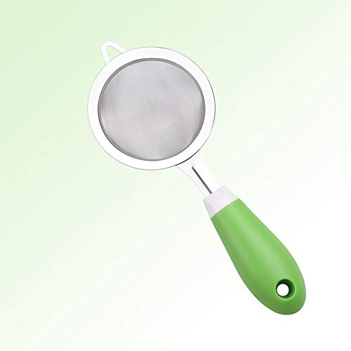 QLSN Colador Acero Inoxidable Malla Fina, Tamizar Tamices Strainer Pasta Colander Cocina Cedazos,Colador De Filtro Exprimidor De Leche De Soja Mini Cuchara para Fugas 2 Uds.   Verde.