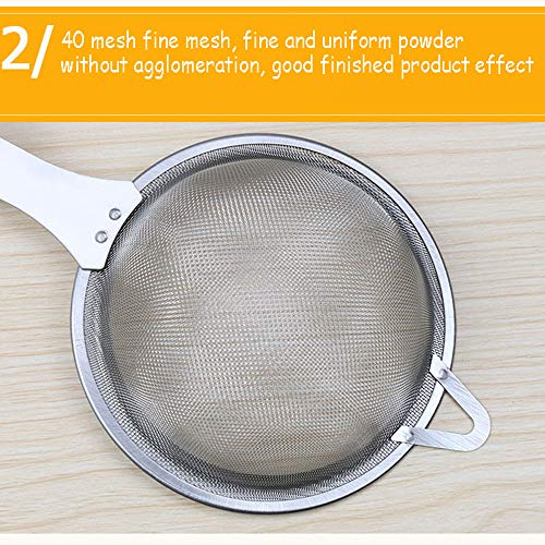 QLSN Colador Acero Inoxidable Malla Fina, Tamizar Tamices Strainer Pasta Colander Cocina Cedazos,Colador De Filtro Exprimidor De Leche De Soja Mini Cuchara para Fugas 2 Uds.   Verde.