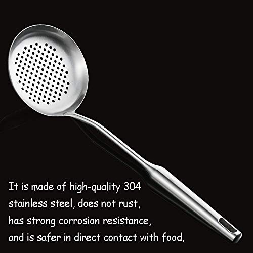 QLSN Colador Acero Inoxidable Malla Fina, Tamizar Tamices Strainer Pasta Colander Cocina Cedazos,Cuchara para Fugas Casera De Acero Inoxidable 304 Espesada.