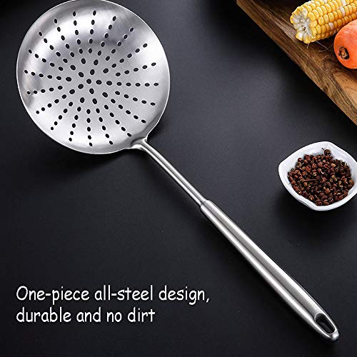 QLSN Colador Acero Inoxidable Malla Fina, Tamizar Tamices Strainer Pasta Colander Cocina Cedazos,Cuchara para Fugas Utensilios De Cocina Domésticos Cuchara con Filtro para Ollas Calientes.