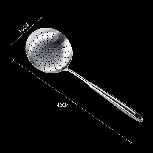 QLSN Colador Acero Inoxidable Malla Fina, Tamizar Tamices Strainer Pasta Colander Cocina Cedazos,Cuchara para Fugas Utensilios De Cocina Domésticos Cuchara con Filtro para Ollas Calientes.