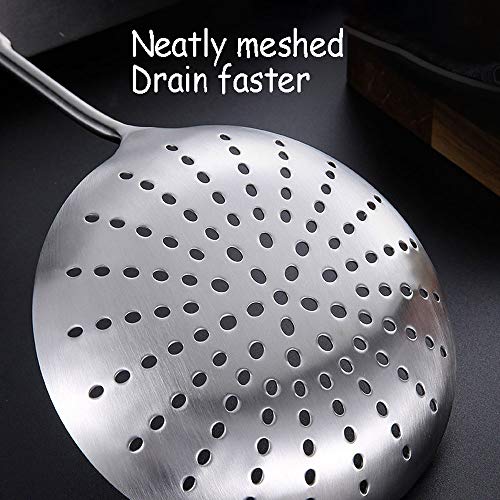 QLSN Colador Acero Inoxidable Malla Fina, Tamizar Tamices Strainer Pasta Colander Cocina Cedazos,Cuchara para Fugas Utensilios De Cocina Domésticos Desagüe De Ollas Calientes.